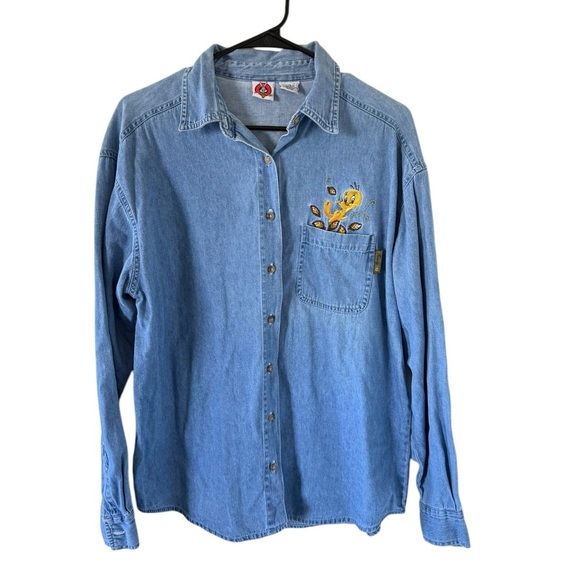 Looney Tunes Vintage Tweety Bird Button Down Shirt - Picture 1 of 6